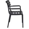 Fauteuil de terrasse ULYSSE empilable d'extérieur - Polypropylène et fibre de verre noir