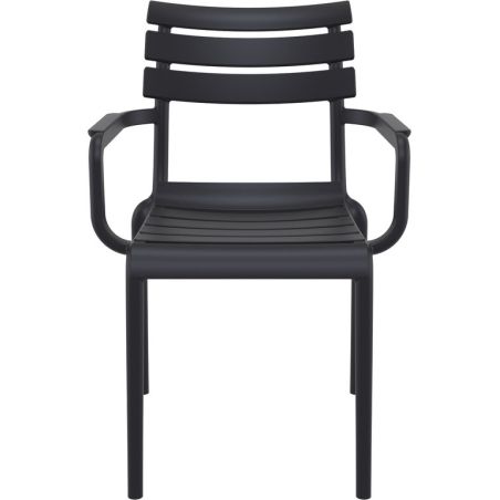 Fauteuil de terrasse ULYSSE empilable d'extérieur - Polypropylène et fibre de verre noir
