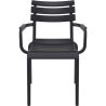 Fauteuil de terrasse ULYSSE empilable d'extérieur - Polypropylène et fibre de verre noir