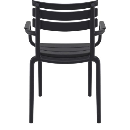 Fauteuil de terrasse ULYSSE empilable d'extérieur - Polypropylène et fibre de verre noir