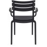 Fauteuil de terrasse ULYSSE empilable d'extérieur - Polypropylène et fibre de verre noir