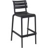 Tabouret de bar ACHILLE BAR 75 empilable d'extérieur - Polypropylène et fibre de verre noir