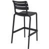 Tabouret de bar ACHILLE BAR 75 empilable d'extérieur - Polypropylène et fibre de verre noir
