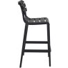 Tabouret de bar ACHILLE BAR 75 empilable d'extérieur - Polypropylène et fibre de verre noir