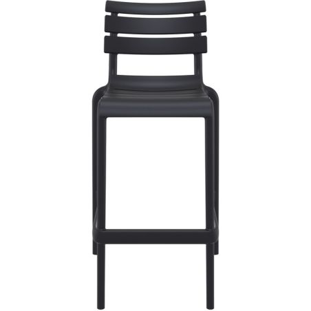 Tabouret de bar ACHILLE BAR 75 empilable d'extérieur - Polypropylène et fibre de verre noir