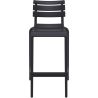 Tabouret de bar ACHILLE BAR 75 empilable d'extérieur - Polypropylène et fibre de verre noir