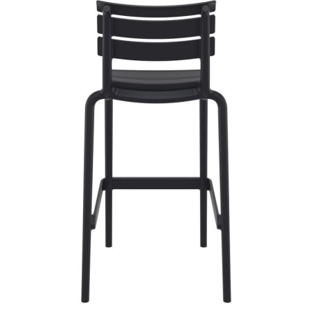 Tabouret de bar ACHILLE BAR 75 empilable d'extérieur - Polypropylène et fibre de verre noir