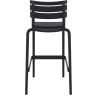Tabouret de bar ACHILLE BAR 75 empilable d'extérieur - Polypropylène et fibre de verre noir
