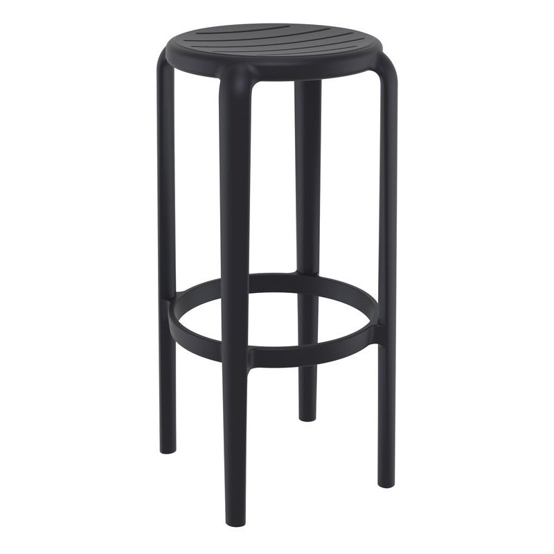 Tabouret de bar TOM BAR 75 d'extérieur - Polypropylène et fibre de verre noir