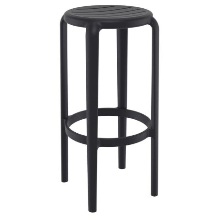 Tabouret de bar TOM BAR 75 d'extérieur - Polypropylène et fibre de verre noir