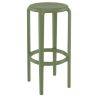 Tabouret de bar TOM BAR 75 d'extérieur - Polypropylène et fibre de verre olive