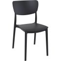 Chaise de terrasse MONNA empilable d'extérieur - Polypropylène et fibre de verre noir