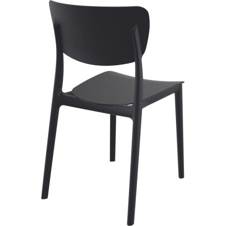 Chaise de terrasse MONNA empilable d'extérieur - Polypropylène et fibre de verre noir
