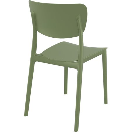 Chaise de terrasse MONNA empilable d'extérieur - Polypropylène et fibre de verre olive