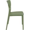Chaise de terrasse MONNA empilable d'extérieur - Polypropylène et fibre de verre olive