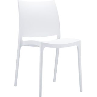 Chaise de terrasse MAYA empilable d'extérieur - Polypropylène blanc