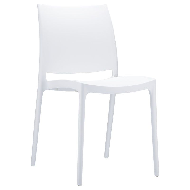 Chaise de terrasse MAYA empilable d'extérieur - Polypropylène blanc