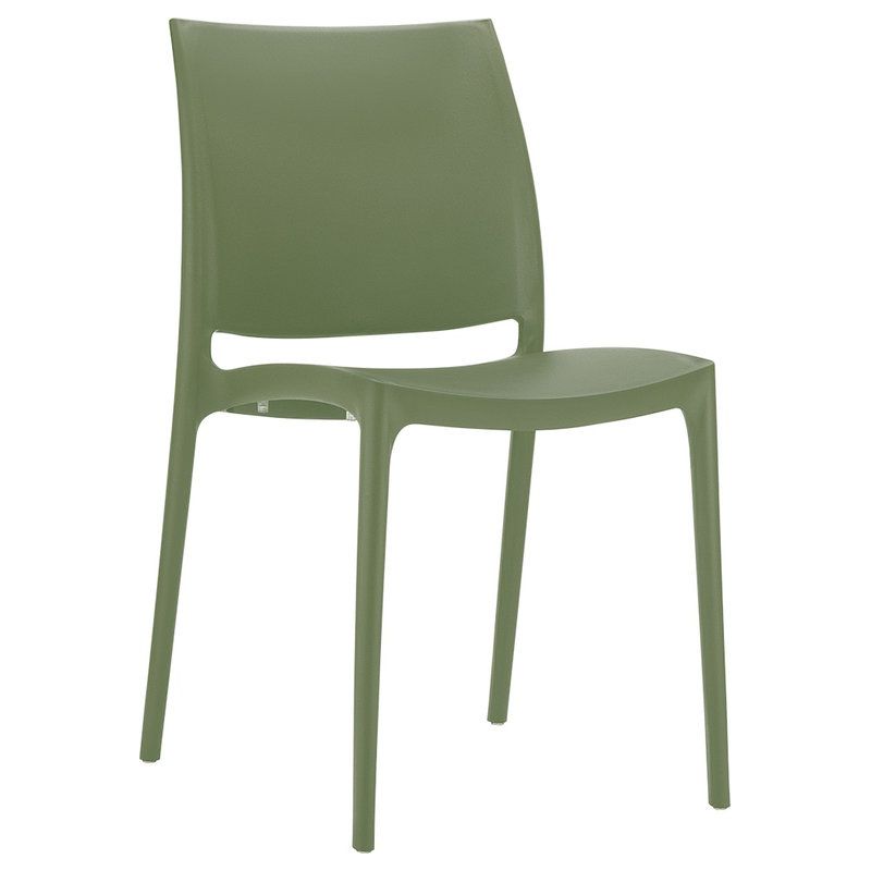 Chaise de terrasse MAYA empilable d'extérieur - Polypropylène olive