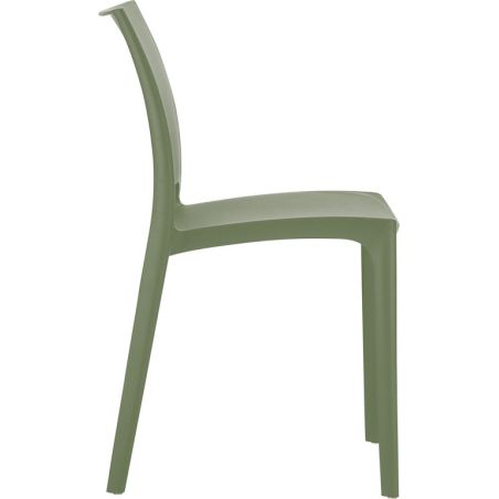 Chaise de terrasse MAYA empilable d'extérieur - Polypropylène olive