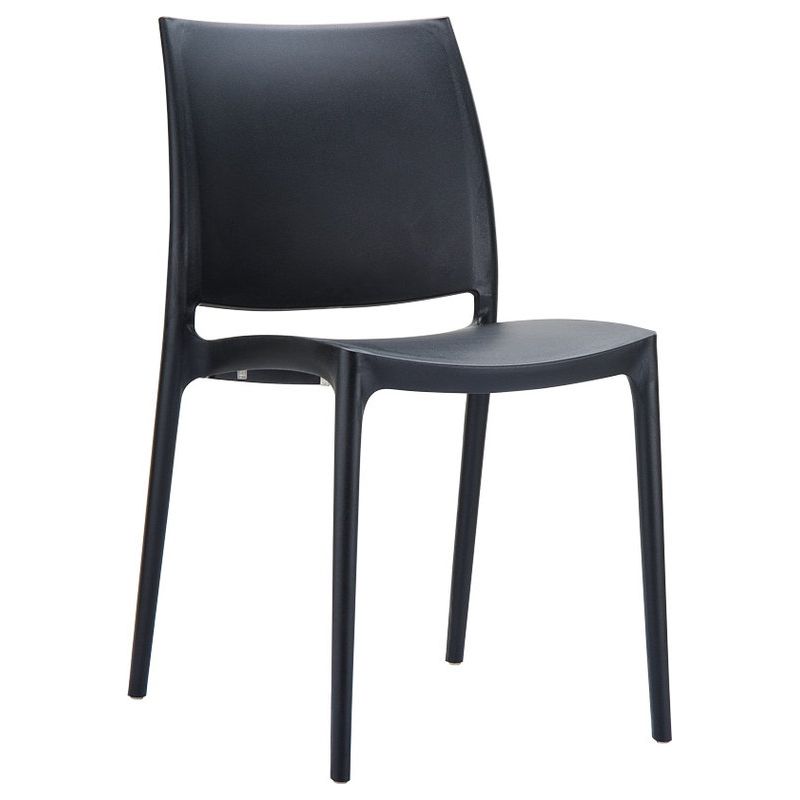 Chaise de terrasse MAYA empilable d'extérieur - Polypropylène noir