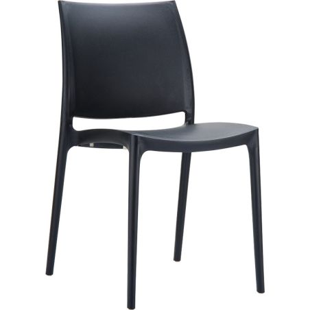 Chaise de terrasse MAYA empilable d'extérieur - Polypropylène noir
