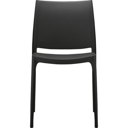 Chaise de terrasse MAYA empilable d'extérieur - Polypropylène noir