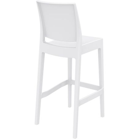 Tabouret de bar MAYA BAR 75 empilable d'extérieur - Polypropylène blanc