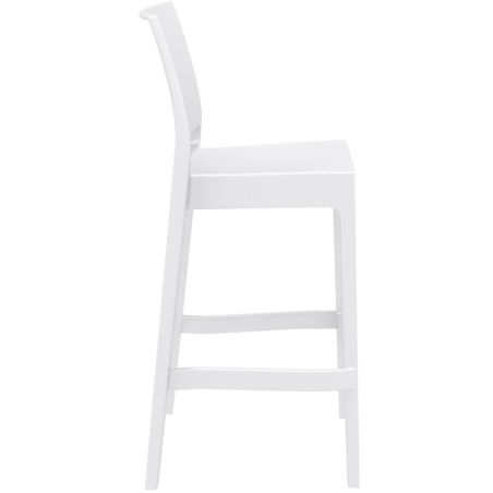 Tabouret de bar MAYA BAR 75 empilable d'extérieur - Polypropylène blanc
