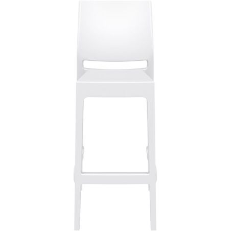 Tabouret de bar MAYA BAR 75 empilable d'extérieur - Polypropylène blanc