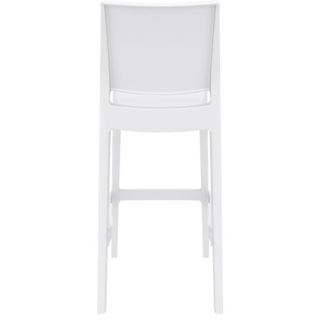 Tabouret de bar MAYA BAR 75 empilable d'extérieur - Polypropylène blanc