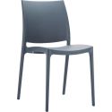 Chaise de terrasse MAYA empilable d'extérieur - Polypropylène gris foncé
