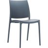Chaise de terrasse MAYA empilable d'extérieur - Polypropylène gris foncé