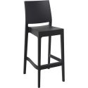 Tabouret de bar MAYA BAR 75 empilable d'extérieur - Polypropylène noir