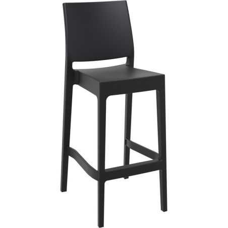 Tabouret de bar MAYA BAR 75 empilable d'extérieur - Polypropylène noir