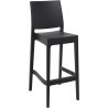 Tabouret de bar MAYA BAR 75 empilable d'extérieur - Polypropylène noir