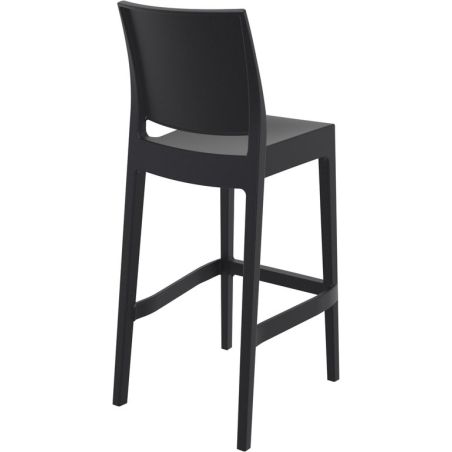 Tabouret de bar MAYA BAR 75 empilable d'extérieur - Polypropylène noir