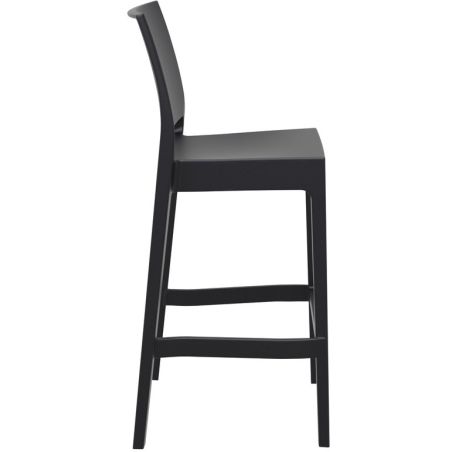 Tabouret de bar MAYA BAR 75 empilable d'extérieur - Polypropylène noir