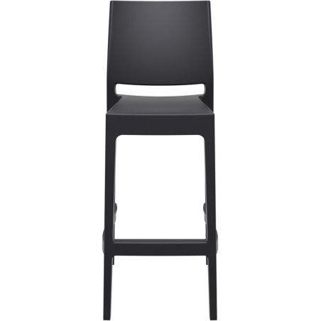 Tabouret de bar MAYA BAR 75 empilable d'extérieur - Polypropylène noir
