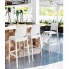 Tabouret de bar MAYA BAR 75 empilable d'extérieur - Polypropylène noir