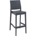 Tabouret de bar MAYA BAR 75 empilable d'extérieur - Polypropylène gris foncé
