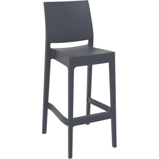 Tabouret de bar MAYA BAR 75 empilable d'extérieur - Polypropylène gris foncé