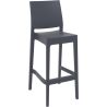 Tabouret de bar MAYA BAR 75 empilable d'extérieur - Polypropylène gris foncé