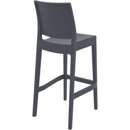 Tabouret de bar MAYA BAR 75 empilable d'extérieur - Polypropylène gris foncé