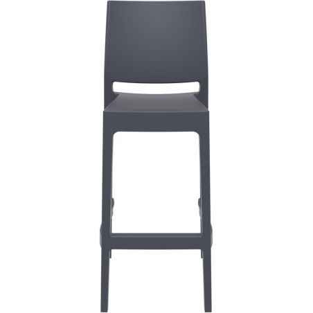 Tabouret de bar MAYA BAR 75 empilable d'extérieur - Polypropylène gris foncé
