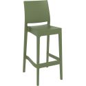 Tabouret de bar MAYA BAR 75 empilable d'extérieur - Polypropylène olive