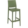 Tabouret de bar MAYA BAR 75 empilable d'extérieur - Polypropylène olive