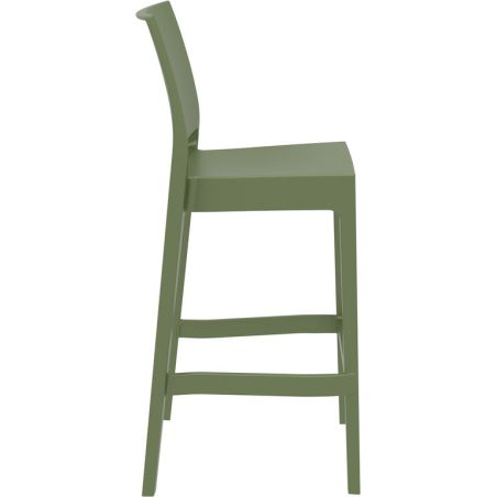 Tabouret de bar MAYA BAR 75 empilable d'extérieur - Polypropylène olive