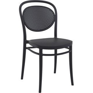 Chaise bistro MARCEL empilable d'extérieur - Polypropylène et fibre de verre noir
