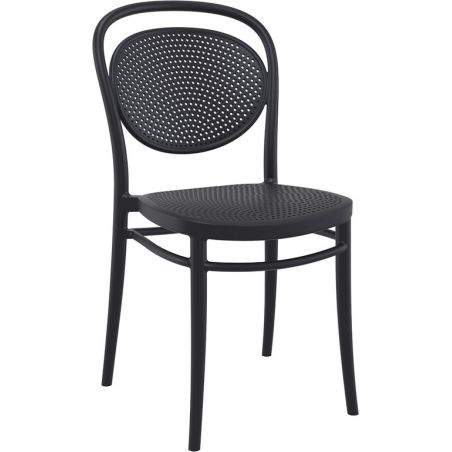 Chaise bistro MARCEL empilable d'extérieur - Polypropylène et fibre de verre noir