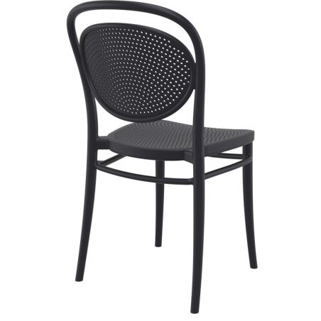 Chaise bistro MARCEL empilable d'extérieur - Polypropylène et fibre de verre noir